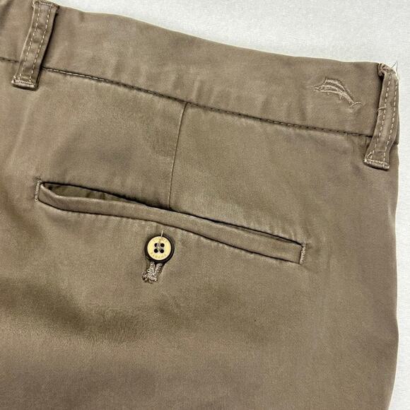 Tommy Bahama Borocay Pants Mens 38 (40x30) Brown Flat Front Straight Leg Stretc - Picture 8 of 12
